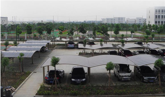 鋁合金車棚在小區