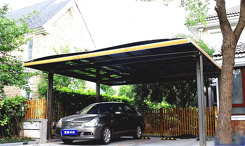 室外停車位搭個這樣的車位遮陽棚吧，愛車再也不用天天洗了