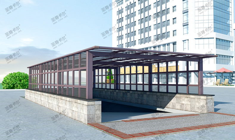 地下車庫入口雨棚必看方案，這種地下車庫棚你了解多少？