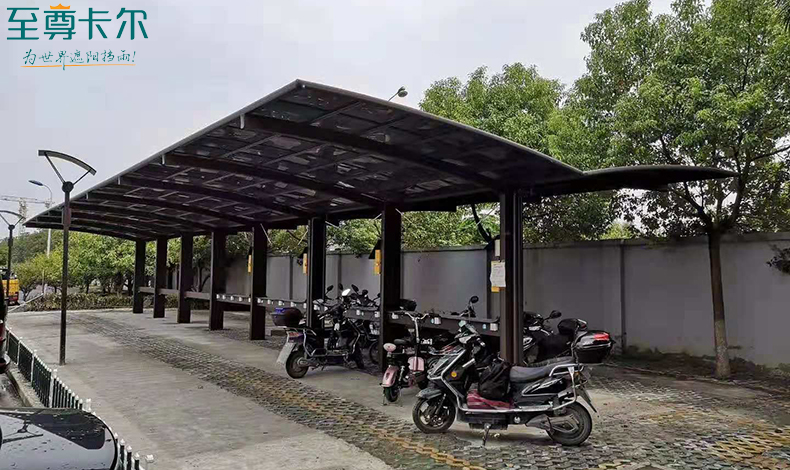 廣州自行車棚廠家？小區(qū)自行車棚圖片大全？